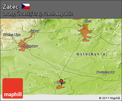 Physical 3D Map of Žatec