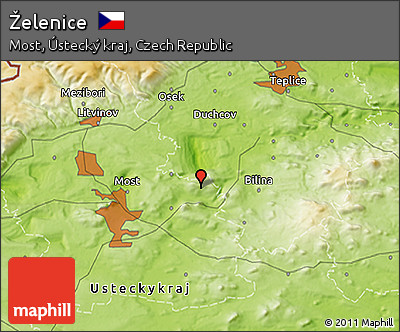 Physical 3D Map of Želenice