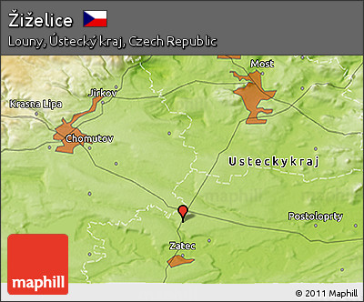 Physical 3D Map of Žiželice
