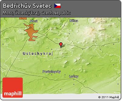 Physical 3D Map of Bedřichŭv Světec