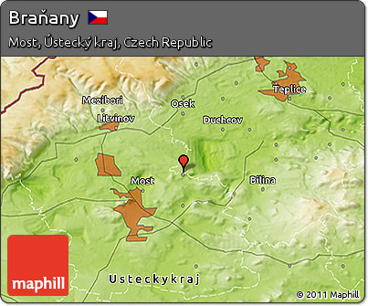 Physical 3D Map of Braňany