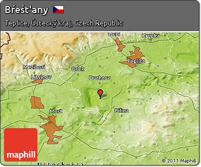 Physical 3D Map of Břešt'any