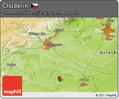Physical 3D Map of Chudeřín