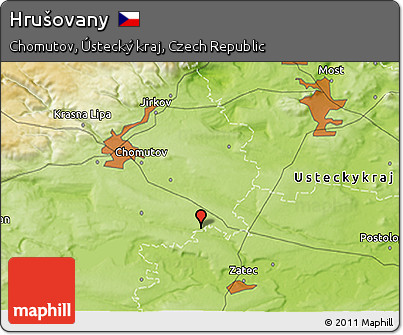 Physical 3D Map of Hrušovany