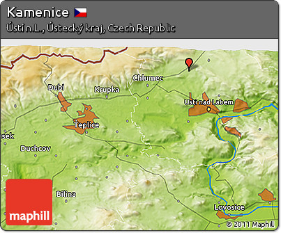 Physical 3D Map of Kamenice
