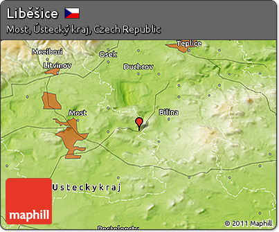Physical 3D Map of Liběšice