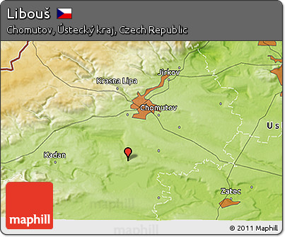 Physical 3D Map of Libouš