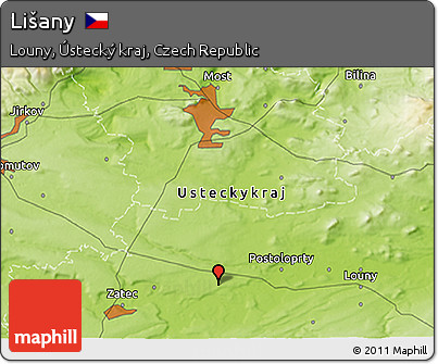 Physical 3D Map of Lišany
