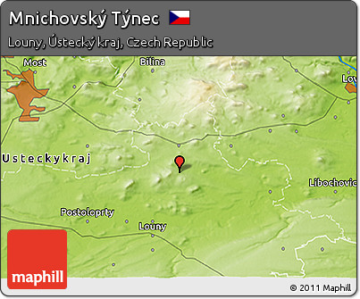 Physical 3D Map of Mnichovský Týnec
