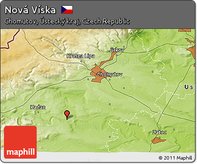 Physical 3D Map of Nová Víska