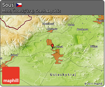 Physical 3D Map of Souš