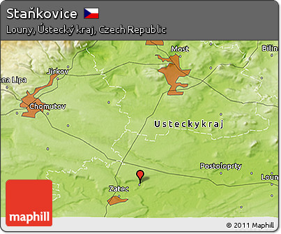 Physical 3D Map of Staňkovice