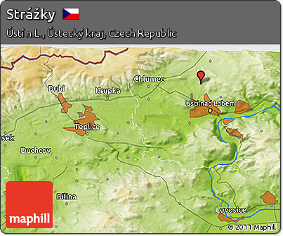 Physical 3D Map of Strážky