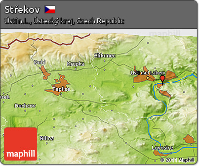 Physical 3D Map of Střekov