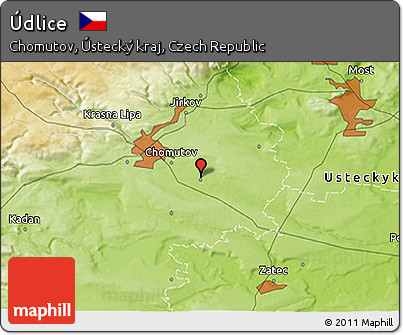 Physical 3D Map of Údlice