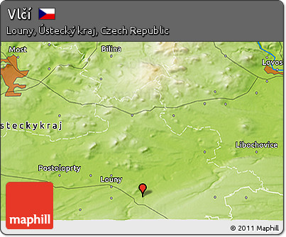 Physical 3D Map of Vlčí
