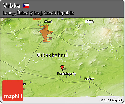 Physical 3D Map of Vrbka