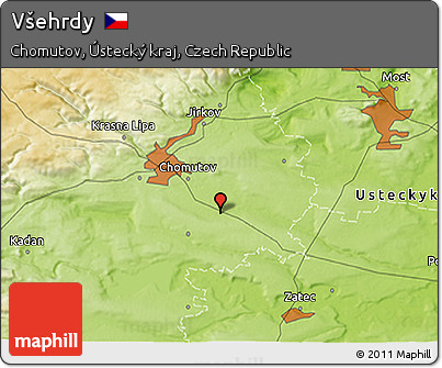 Physical 3D Map of Všehrdy