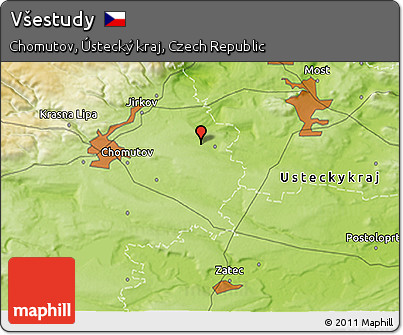 Physical 3D Map of Všestudy