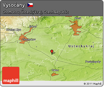 Physical 3D Map of Vysočany