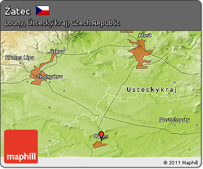Physical 3D Map of Žatec
