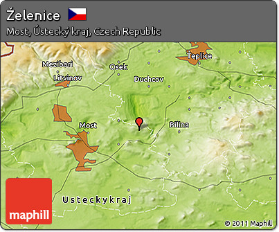 Physical 3D Map of Želenice