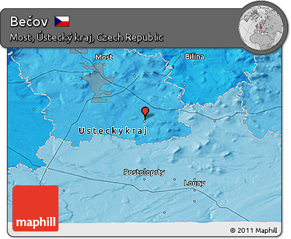 Political 3D Map of Bečov