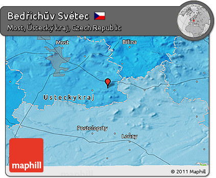 Political 3D Map of Bedřichŭv Světec