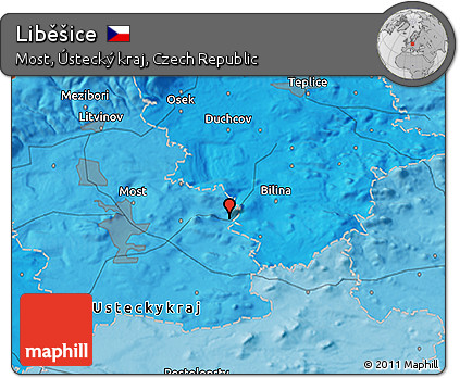 Political 3D Map of Liběšice