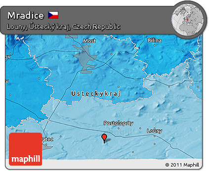 Political 3D Map of Mradice
