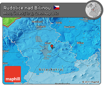 Political 3D Map of Rudolice Nad Bílinou