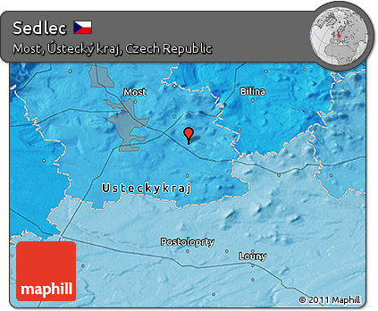 Political 3D Map of Sedlec