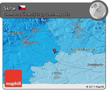 Political 3D Map of Škrle