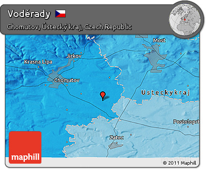 Political 3D Map of Voděrady