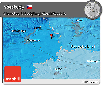 Political 3D Map of Všestudy