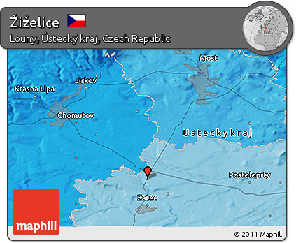 Political 3D Map of Žiželice
