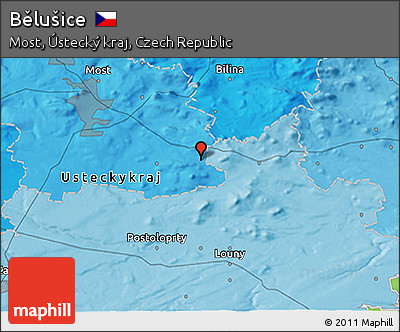 Political 3D Map of Bělušice