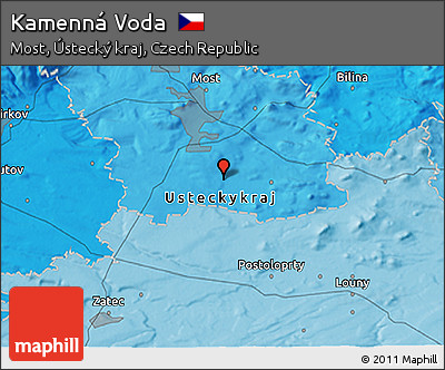 Political 3D Map of Kamenná Voda