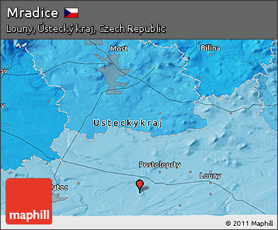 Political 3D Map of Mradice
