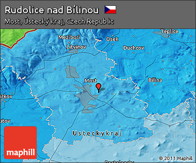 Political 3D Map of Rudolice Nad Bílinou