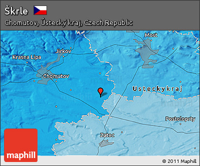 Political 3D Map of Škrle
