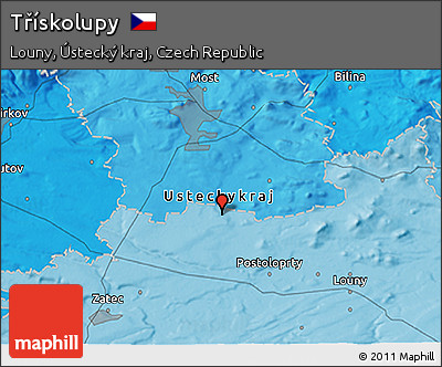 Political 3D Map of Třískolupy