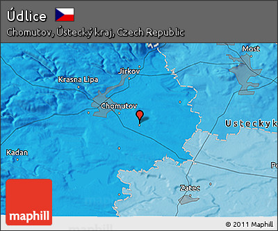 Political 3D Map of Údlice