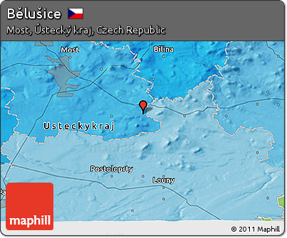 Political 3D Map of Bělušice