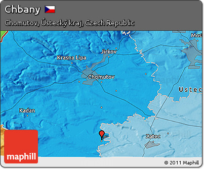 Political 3D Map of Chbany