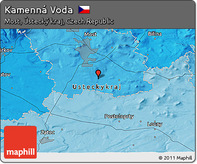 Political 3D Map of Kamenná Voda
