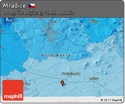 Political 3D Map of Mradice