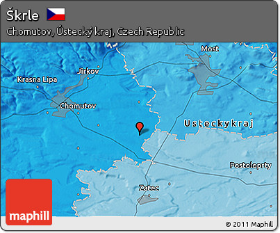 Political 3D Map of Škrle