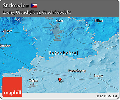 Political 3D Map of Strkovice