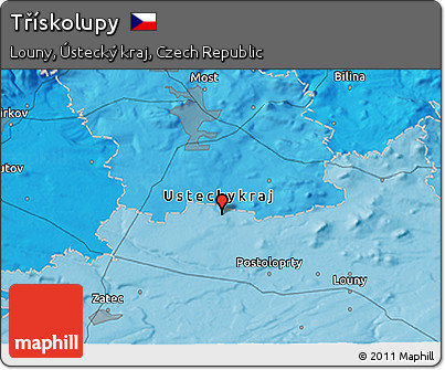 Political 3D Map of Třískolupy